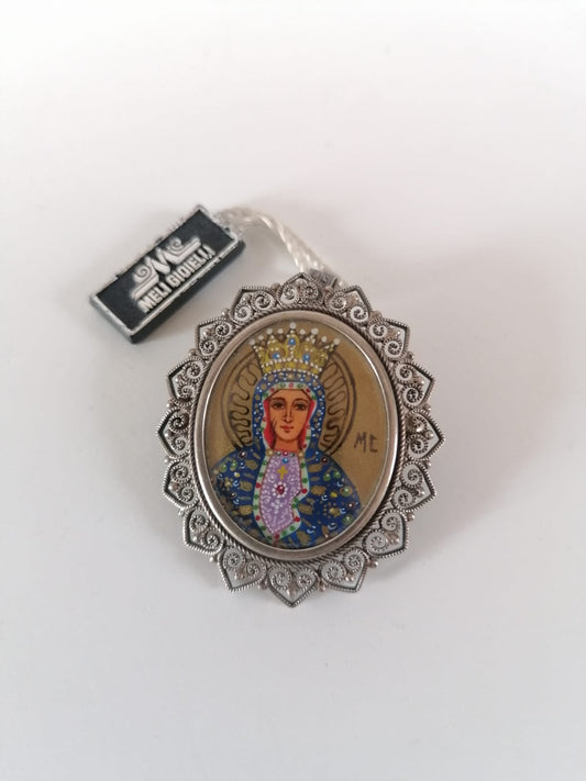 Miniature pendant and brooch in 800 silver