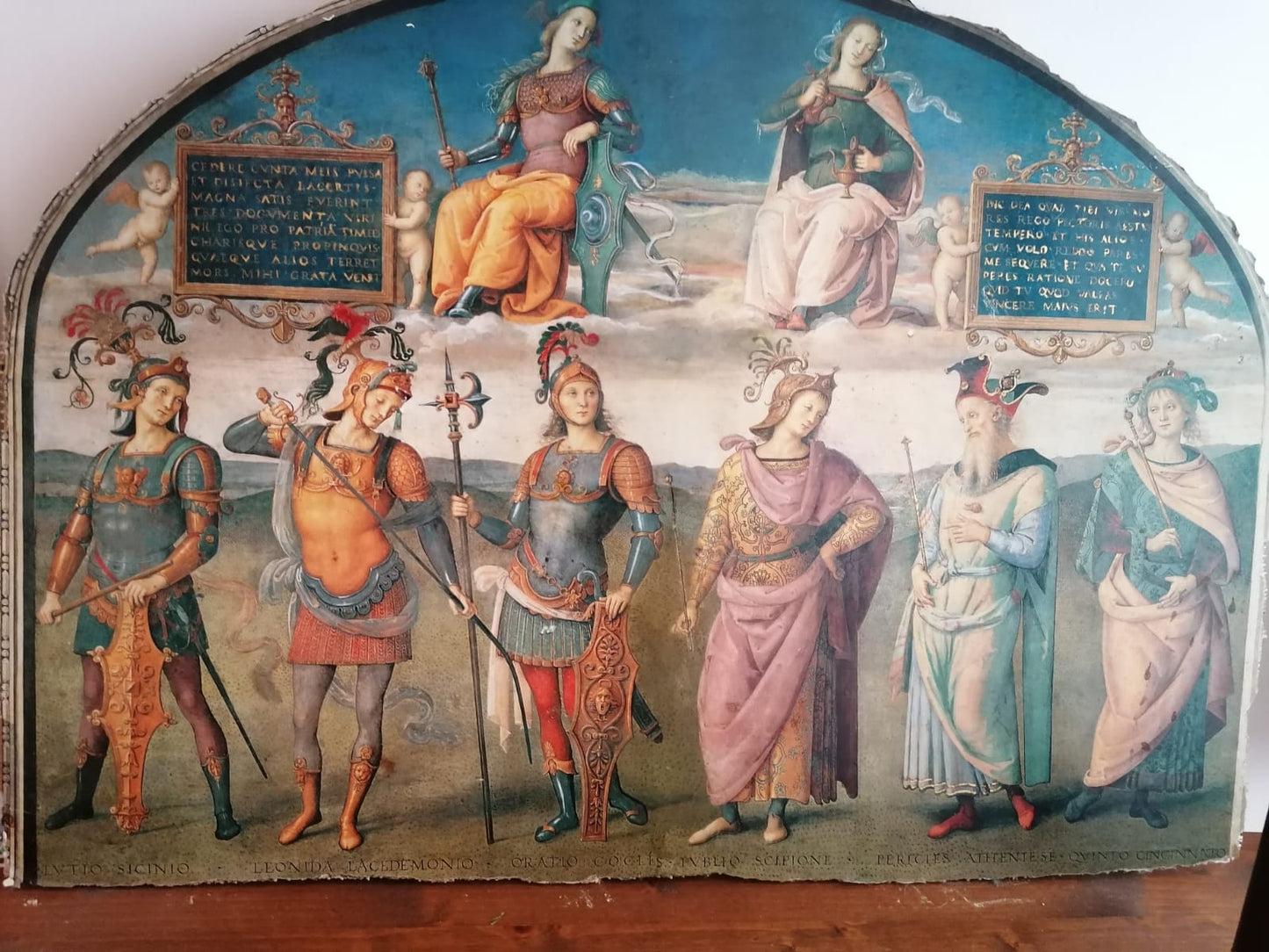 Riproduzione su affresco in pictografia Eroi Perugino