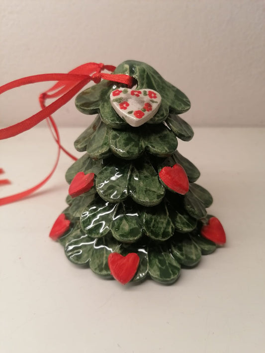 Decorazione ad albero di natale in ceramica dipinta a mano