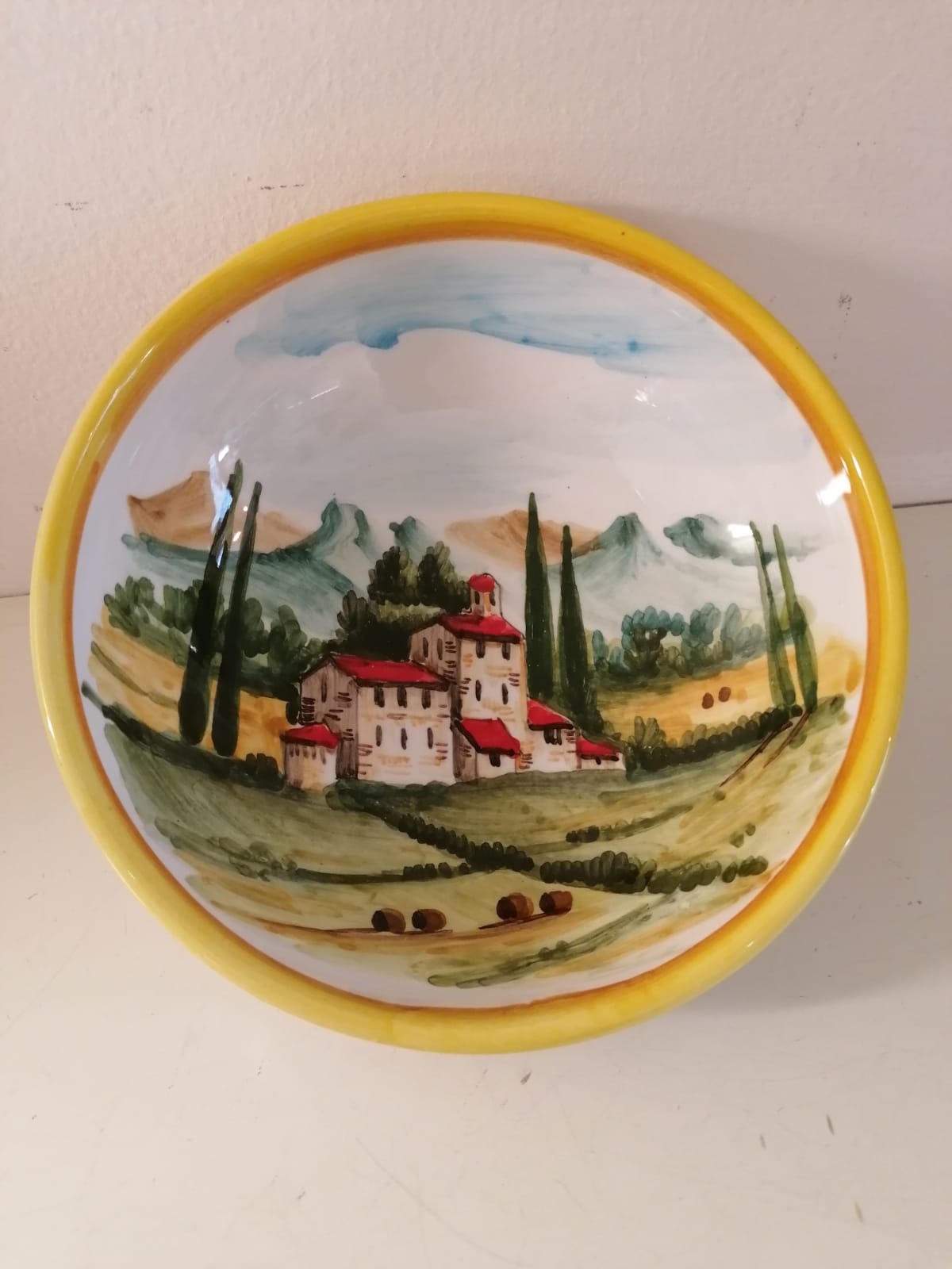 Bolo in ceramica dipinta a mano Deruta