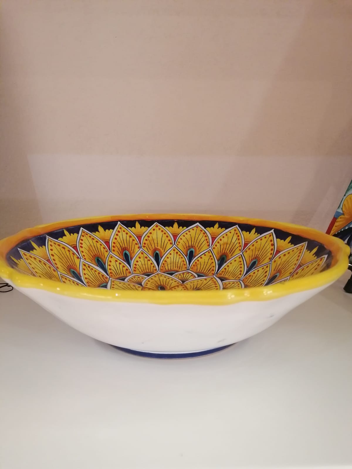 Bolo grande in ceramica dipinta a mano Deruta