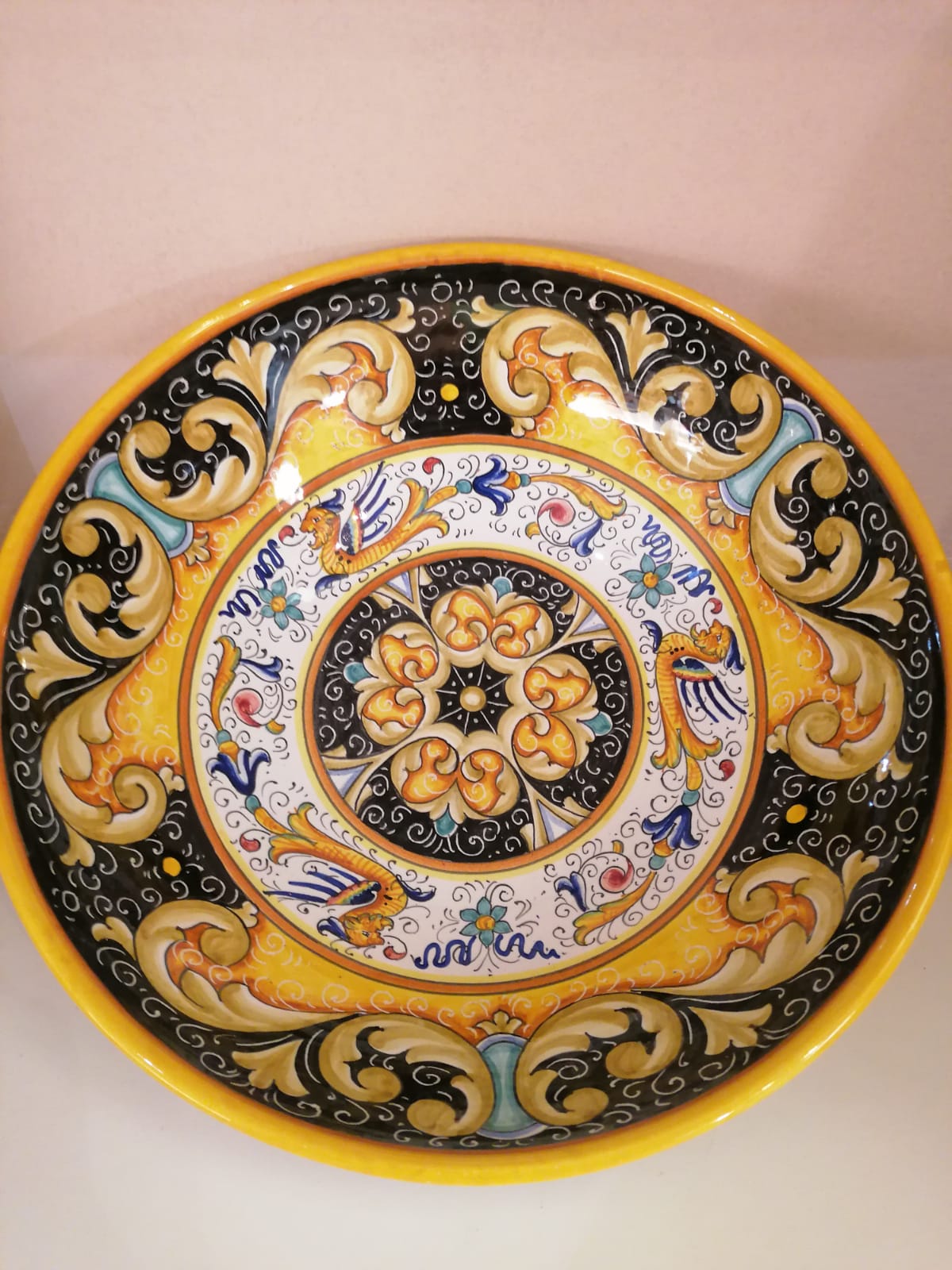 Bolo grande in ceramica dipinta a mano Deruta