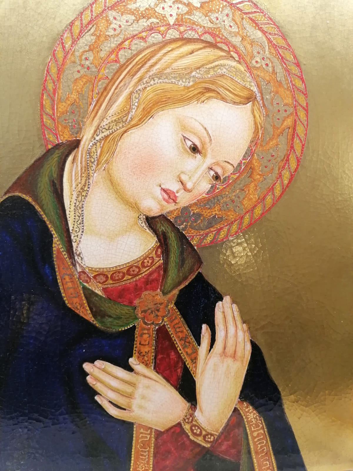 Icona in ceramica refrattaria Madonna di Gentile da Fabriano