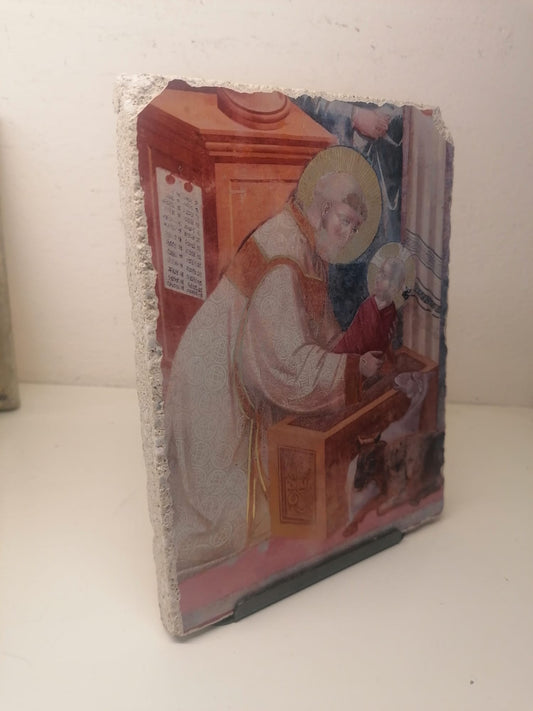 Reproduction of Fresco in pictography Gentile Adoration by Fabriano Giotto 6x6 cm