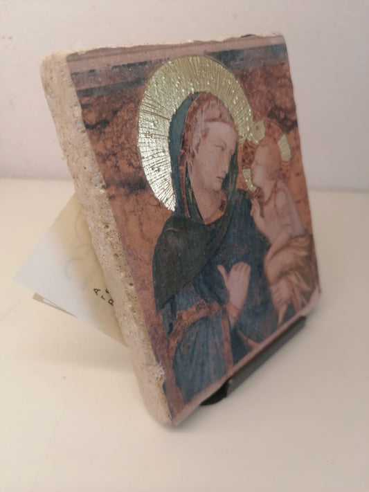 Reproduction of Fresco in pictography Gentile Adoration by Fabriano Giotto 6x6 cm