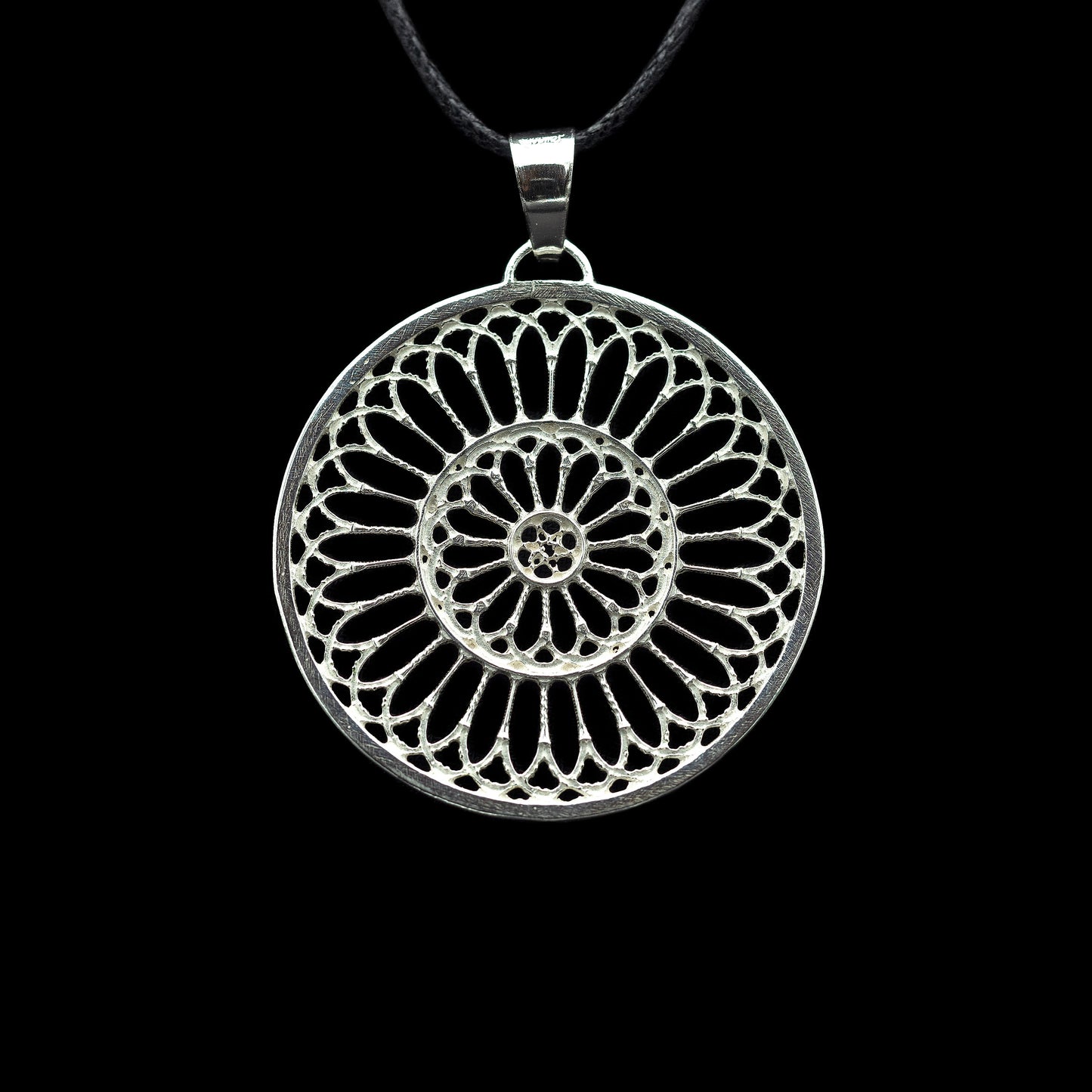 Basilica S.Chiara rose window pendant in 925 silver