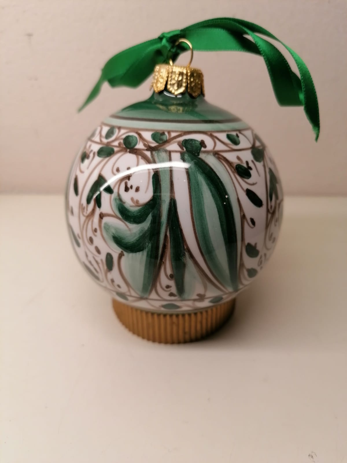 Free hand painted ceramic Christmas ball
