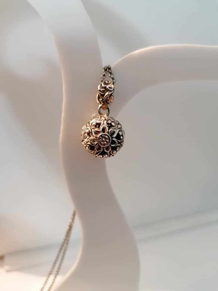 Ciondolo sfera in argento 925 brunito Babline
