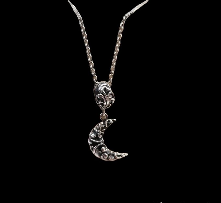 Ciondolo mezzaluna con catenina argento Babline