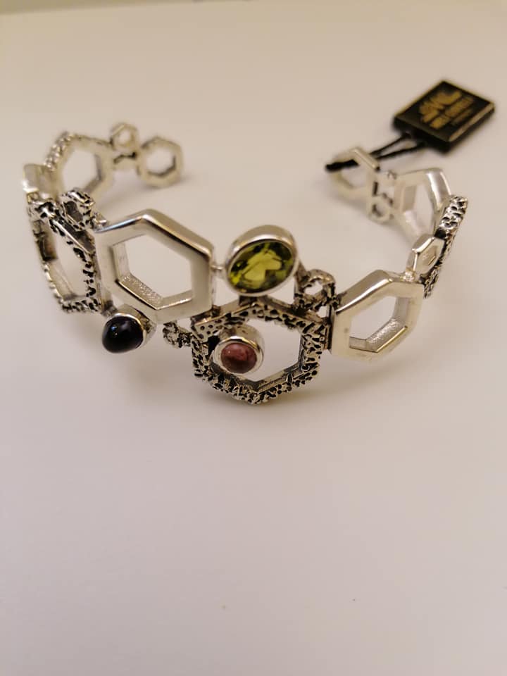 Bracciale rigido 'Sweet Arnia' in argento 925 e pietre preziose
