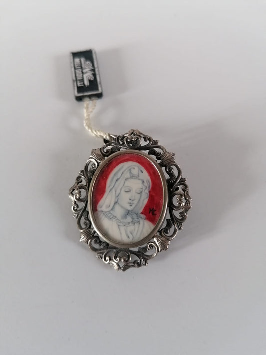 Miniature pendant and brooch in 800 silver