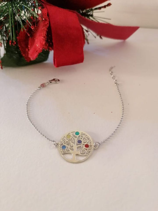 Tree of life bracelet in silver and enamel