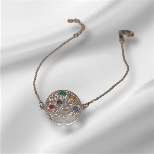 Tree of life bracelet in silver and enamel