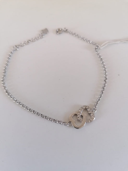 Bracciale in argento 925 con motivo di cuori