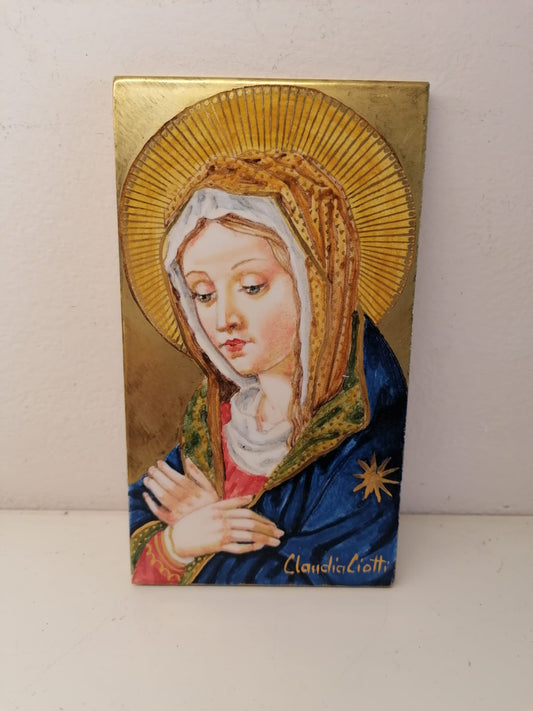 Refractory ceramic plaque icon "Madonna"