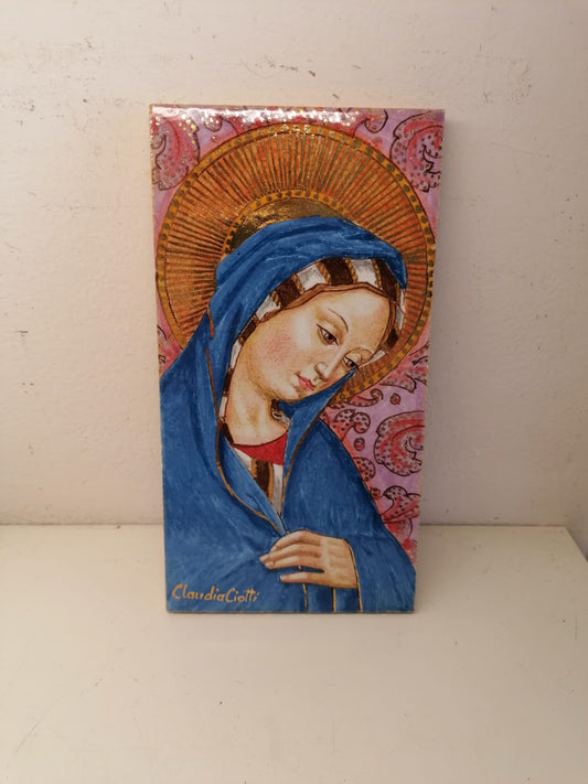 Refractory ceramic plaque icon "Madonna"