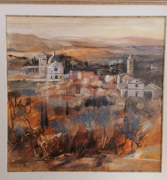 Quadro veduta di Assisi dalla Rocca