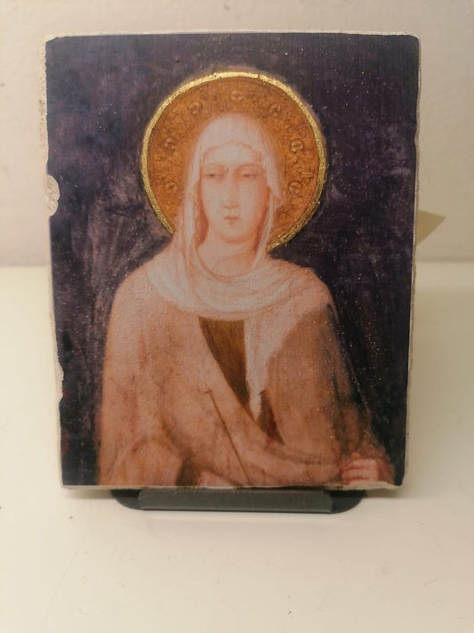 Reproduction of Fresco in pictography Gentile Adoration by Fabriano Giotto 6x6 cm