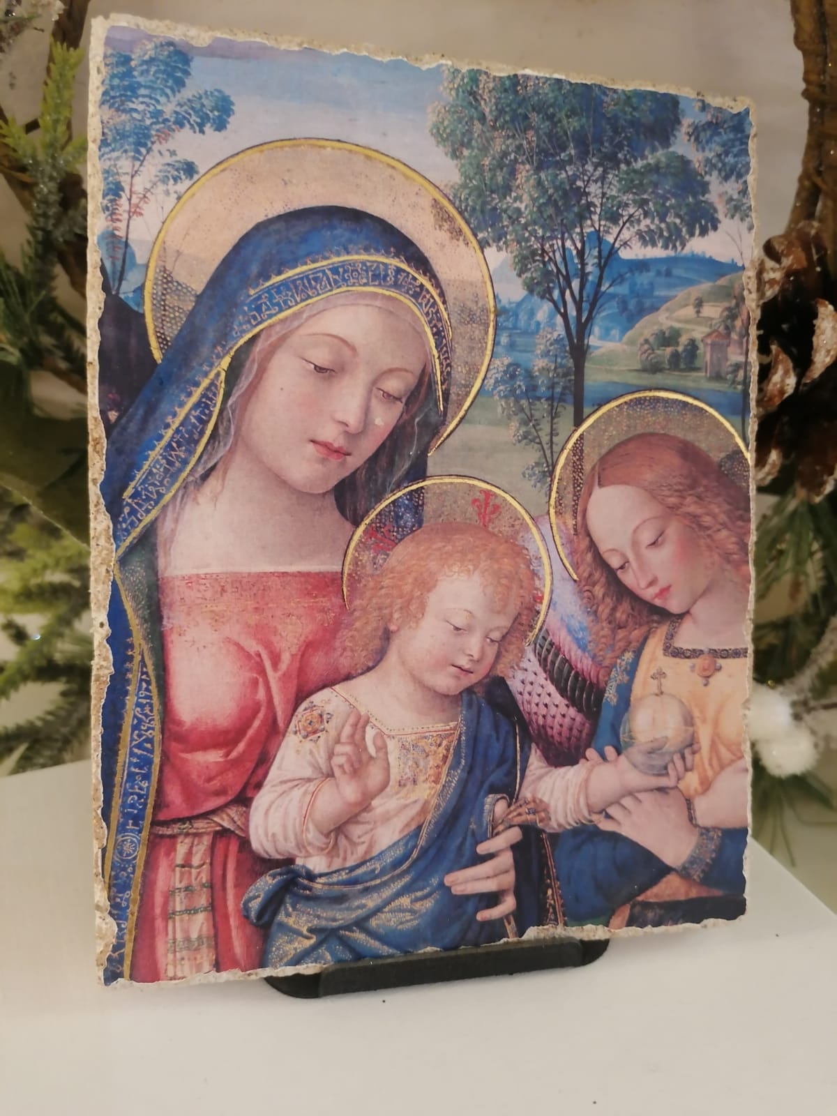 Riproduzione su affresco in pictografia  Pinturicchio Madonna della pace