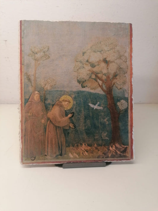 Riproduzione Affresco in pictografia San Francesco Giotto