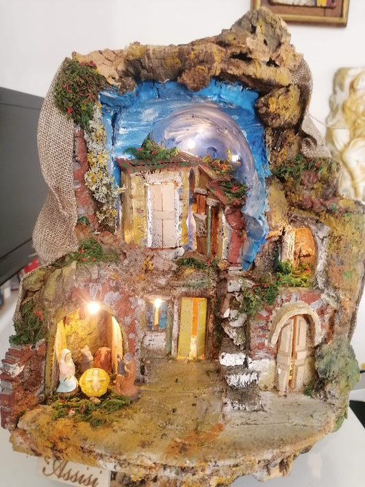 Traditional handmade Christmas nativity scene