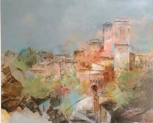 Quadro veduta del borgo di Corciano