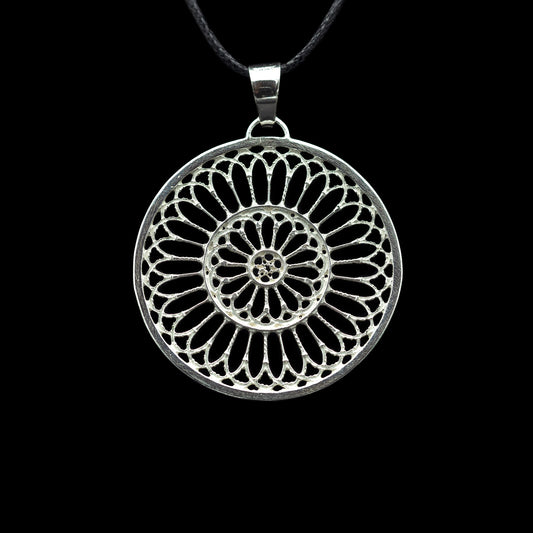 Basilica S.Chiara rose window pendant in 925 silver