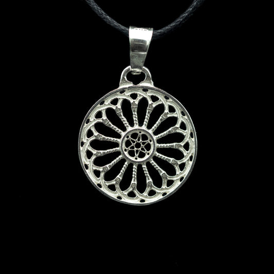 Basilica S.Chiara rose window pendant in 925 silver