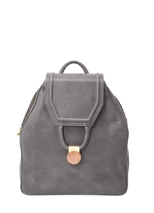 Campi backpack bag in vegetable tanned leather and pink stone