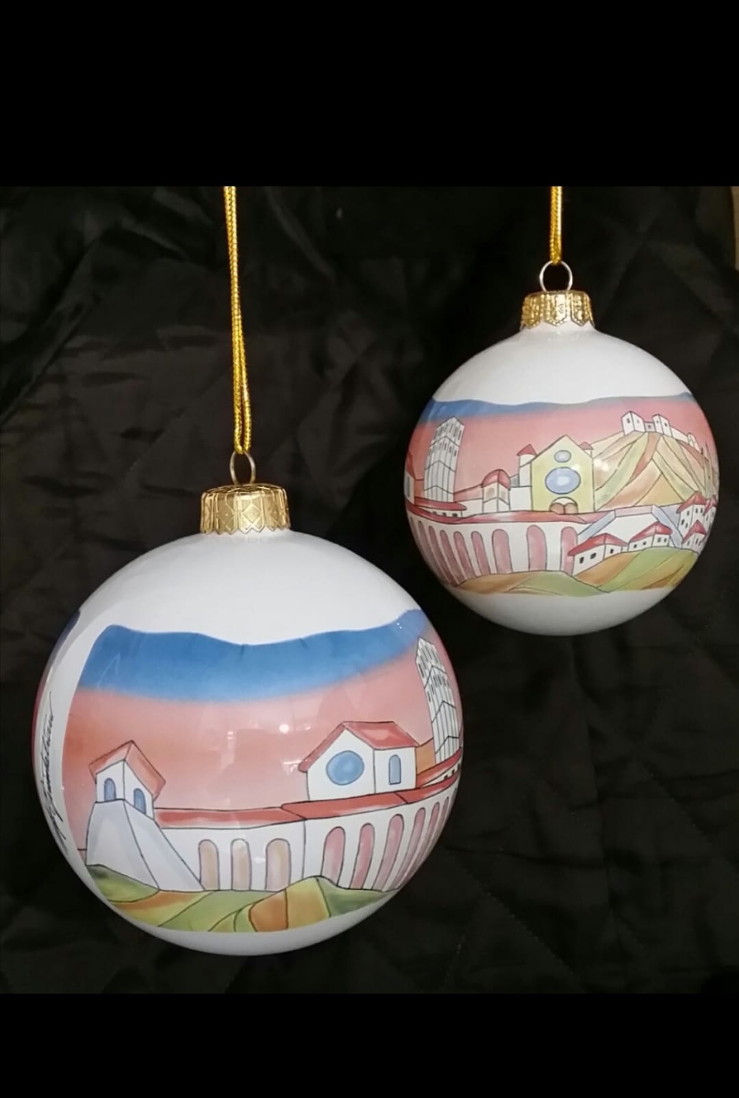 Palla di Natale in ceramica decal Quintaliani grande